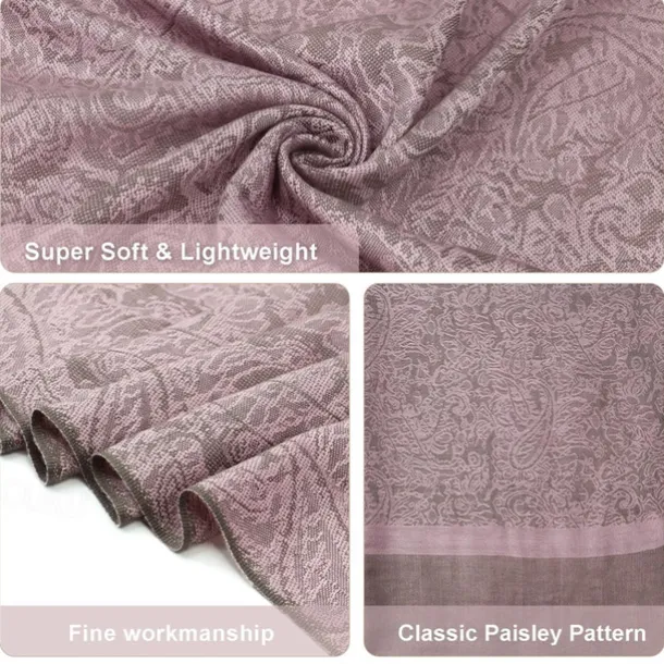 vimate Silky Paisley Pashmina Shawl Scarf-Women's Soft Double-side Jacquard Pashminas Wrap for Evening Dress Travel Shawl
