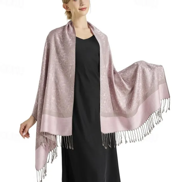 vimate Silky Paisley Pashmina Shawl Scarf-Women's Soft Double-side Jacquard Pashminas Wrap for Evening Dress Travel Shawl