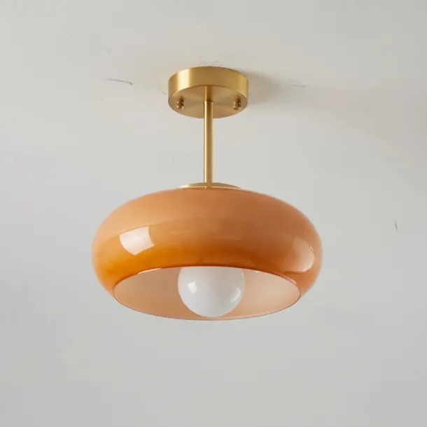 Vintage Ceiling Lights,Retro Glass Chandelier,Flush Mount Chandelier Light,Unique Brass Chandelier Dining