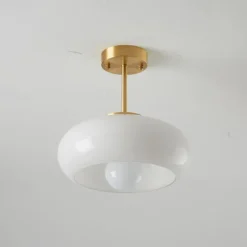 Vintage Ceiling Lights,Retro Glass Chandelier,Flush Mount Chandelier Light,Unique Brass Chandelier Dining