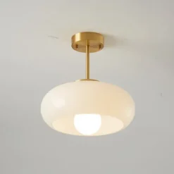 Vintage Ceiling Lights,Retro Glass Chandelier,Flush Mount Chandelier Light,Unique Brass Chandelier Dining