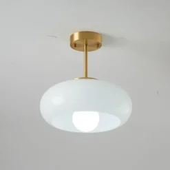 Vintage Ceiling Lights,Retro Glass Chandelier,Flush Mount Chandelier Light,Unique Brass Chandelier Dining