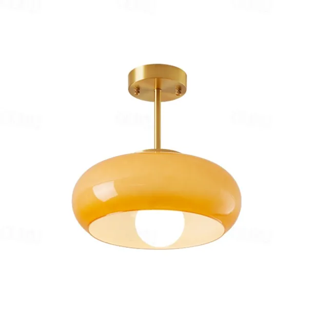 Vintage Ceiling Lights,Retro Glass Chandelier,Flush Mount Chandelier Light,Unique Brass Chandelier Dining