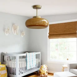 Vintage Ceiling Lights,Retro Glass Chandelier,Flush Mount Chandelier Light,Unique Brass Chandelier Dining