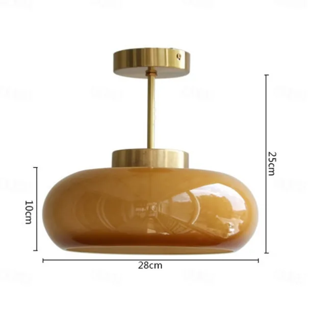 Vintage Ceiling Lights,Retro Glass Chandelier,Flush Mount Chandelier Light,Unique Brass Chandelier Dining