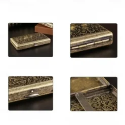 Vintage Cigarette Case, Holds 20 Cigarettes, Lightweight and Portable, Double-Sided with Multiple Patterns, Accessory