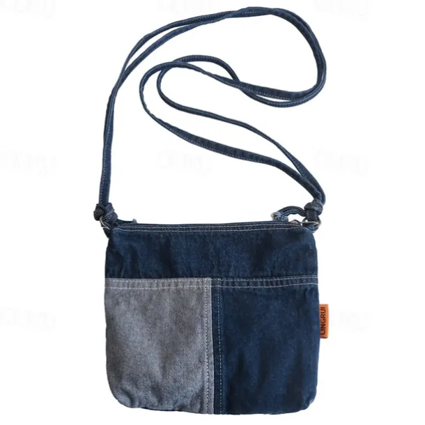 Vintage Denim Crossbody Bag – Casual Lightweight Shoulder Purse for Women, Trendy Everyday Messenger Bag