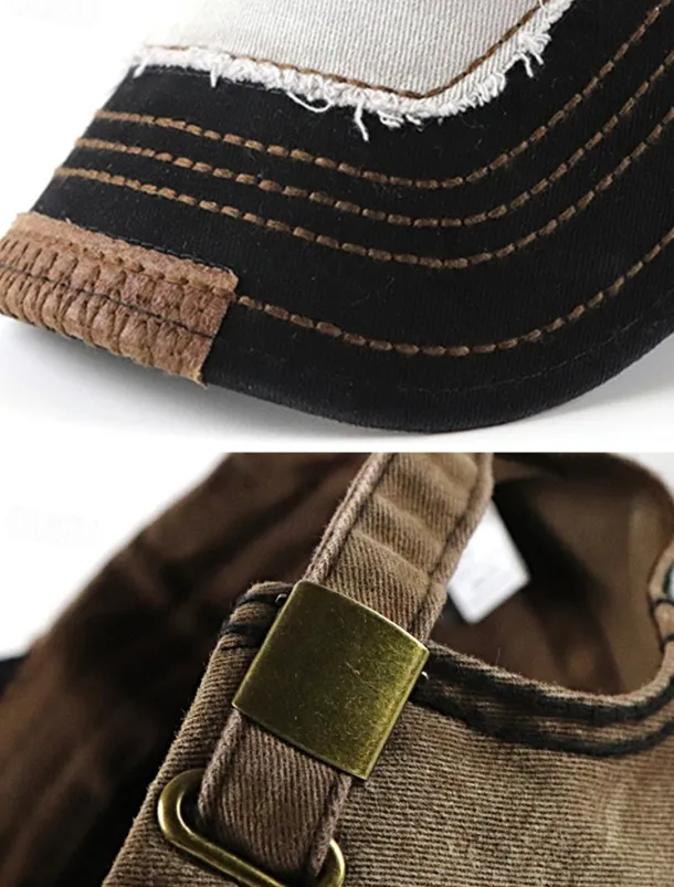 Vintage Distressed Baseball Cap with Embroidered Eagle Patch – Men's Casual Outdoor Hat for Sports and Fashion