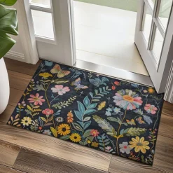 Vintage Floral Fruit Doormat Kitchen Mat Floor Mat Non-Slip Area Rug Oil Proof Rug Indoor Outdoor Mat Bedroom Decor Bathroom Mat Entrance Rug