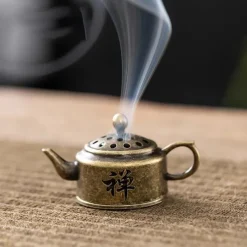 Vintage Metal Sandalwood Incense Burner - Uncharged Decorative Teapot Design for Home Fragrance & Holiday Decor