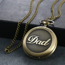 Vintage Pocket Watch The GREATEST Dad Engraved Quartz Pocket Watch Father's Day Gift