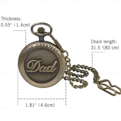 Vintage Pocket Watch The GREATEST Dad Engraved Quartz Pocket Watch Father's Day Gift