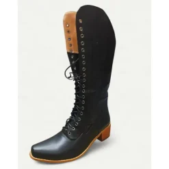 Vintage Red Lace-Up Western Cowboy Boots - Women's Knee-High Leather Boots for Country and Western Events