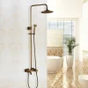 Vintage Shower Faucet Set 8" Shower Head, Shower System Retro Rainfall Head Antique Copper Shower System with Shower Handheld Sprayer, Brass Valve Bath Shower Mixer Taps