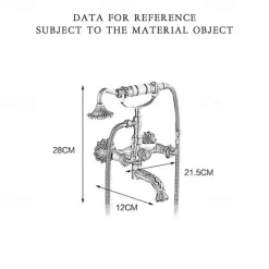 Vintage Shower System Faucet Set Wall Mounted, 360 Swivel Antique Brass Bathroom Shower Head Facuet Kit with Handheld Shower Head Sprayer Ceramic Valve Bath Mixer Tap