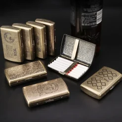 Vintage Style Metal Cigarette Case, Multiple Designs, Unique Creative Holder(Can Accommodate 12 Cigarettes)