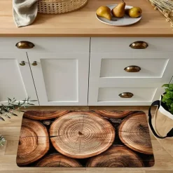 Vintage Wooden Area Rug Kitchen Mat Non-Slip Oil Proof Floor Mat Livingroom Rug Indoor Outdoor Mat Bedroom Decor Bathroom Mat Entrance Rug Door Mat