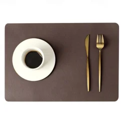 Vinyl Placemat Waterproof Pu Leather Heat Resistant Dining Table Place Table Plate Mat Xmas Decor Fall Kitchen Table Mats Indoor Outdoor