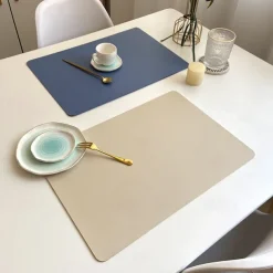 Vinyl Placemat Waterproof Pu Leather Heat Resistant Dining Table Place Table Plate Mat Xmas Decor Fall Kitchen Table Mats Indoor Outdoor