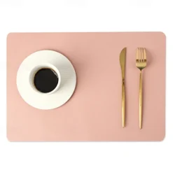 Vinyl Placemat Waterproof Pu Leather Heat Resistant Dining Table Place Table Plate Mat Xmas Decor Fall Kitchen Table Mats Indoor Outdoor