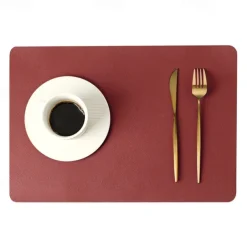 Vinyl Placemat Waterproof Pu Leather Heat Resistant Dining Table Place Table Plate Mat Xmas Decor Fall Kitchen Table Mats Indoor Outdoor