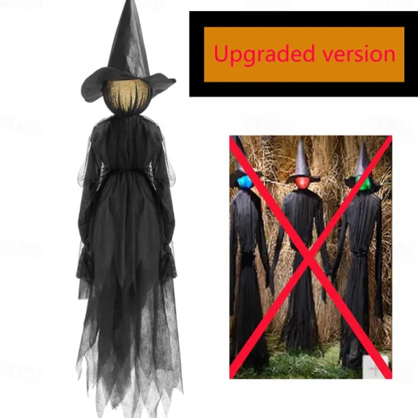 Voice Control with Sound Halloween Colorful Gradient Witch Ghost Atmosphere Layout Scene Decoration Props Lawn Floor Lamp
