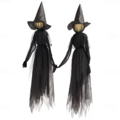 Voice Control with Sound Halloween Colorful Gradient Witch Ghost Atmosphere Layout Scene Decoration Props Lawn Floor Lamp