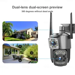 V380pro WiFi 2.5Inch PTZ SC03-W Black 4MP Security CCTV Wireless IP Security Dual Lens PTZ Camera