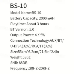 20W Bluetooth Speaker Compatible Home Surround SoundBar Enjoy Theater-Quality Audio for Your TV or PC