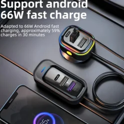 81W Car Charger Adapter 6 in 1 Back Row with Clips Fast Charging Type C Slot Universal 81W Super Fast Car Charging