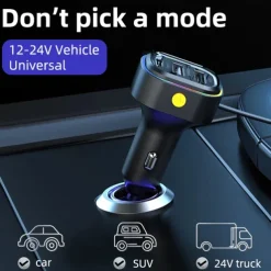 81W Car Charger Adapter 6 in 1 Back Row with Clips Fast Charging Type C Slot Universal 81W Super Fast Car Charging