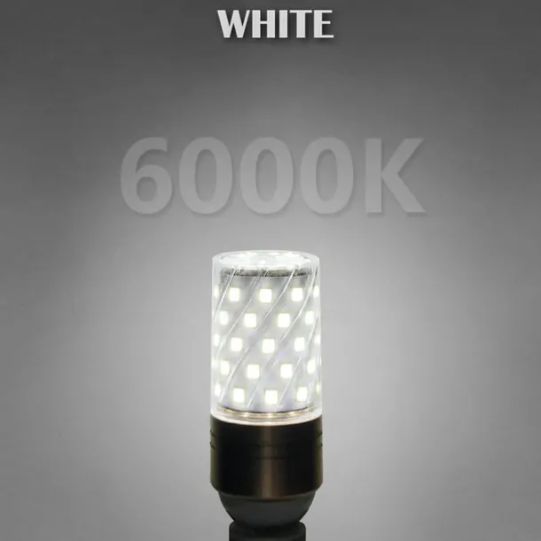12W E14 E27 Led Candlestick Bulb AC85-265V Silver LED Corn Bulb Two-color Temperature Corn Lamp Equivalent to the Traditional 100 Watt 1400lm Led Chandelier Bulb