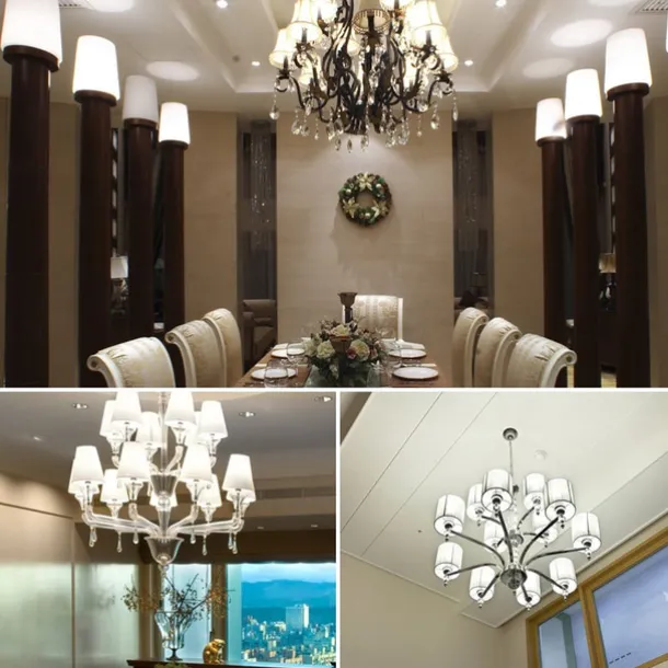 12W E14 E27 Led Candlestick Bulb AC85-265V Silver LED Corn Bulb Two-color Temperature Corn Lamp Equivalent to the Traditional 100 Watt 1400lm Led Chandelier Bulb