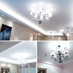 12W E14 E27 Led Candlestick Bulb AC85-265V Silver LED Corn Bulb Two-color Temperature Corn Lamp Equivalent to the Traditional 100 Watt 1400lm Led Chandelier Bulb