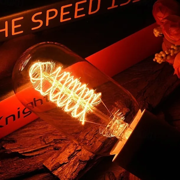 40W Edison Vintage Incandescent Light Bulb Dimmable T45 Antique Spiral Filament E26 E27 Amber Warm White for Home Lighting Fixture 220-240V 4/6/10pcs