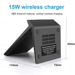15W Fast Wireless Charger Qi Certified Wireless Charging Stand Compatible with iPhone 13/12/SE 2020/11/XS Max/XR/X Samsung Galaxy S22 S21 S20 S10 Note 20 and Qi Supported Phones