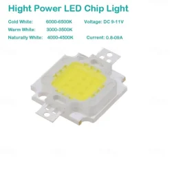 10W High Power Integrated LED Natural White / Gold Wire Welding of Copper Bracket(DC9-12V 900uA)
