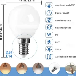 6W LED Globe Bulbs 10/12pcs 550 lm E14 G45 20 LED Beads SMD 2835 Warm White Cold White Natural White 220-240V
