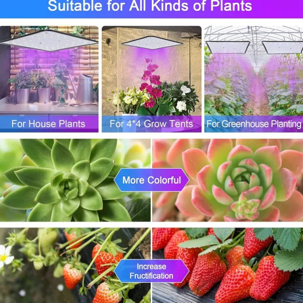 50W LED Grow Light for Indoor Plants Full Spectrum Sunlike Lights for Seedlings Veg Bloom in 2x2/3x3 Grow Tent