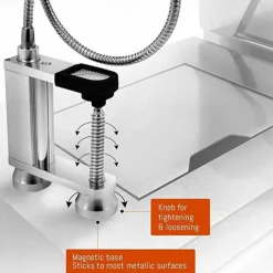 10W Magnetic BBQ Led Grill Light Adjustable 360 Degree Flexible Gooseneck Screw Clamp for Party Office Outdoor Indoor Barbeque Tools AAA battery powered