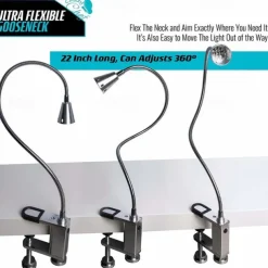 10W Magnetic BBQ Led Grill Light Adjustable 360 Degree Flexible Gooseneck Screw Clamp for Party Office Outdoor Indoor Barbeque Tools AAA battery powered