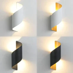 15W Outdoor Weatherproof Wall Light 10.9in Large Size Modern LED Wall Lamp Black Gold / White Gold Cast Aluminum Wall Wash Light for Porch Garden Corridor Balcony Landscape AC85-265V