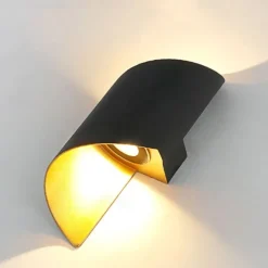 15W Outdoor Weatherproof Wall Light 10.9in Large Size Modern LED Wall Lamp Black Gold / White Gold Cast Aluminum Wall Wash Light for Porch Garden Corridor Balcony Landscape AC85-265V