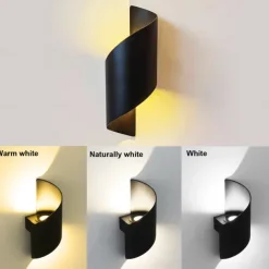 15W Outdoor Weatherproof Wall Light 10.9in Large Size Modern LED Wall Lamp Black Gold / White Gold Cast Aluminum Wall Wash Light for Porch Garden Corridor Balcony Landscape AC85-265V