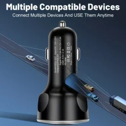 250W PD USB Car Charger Fast Charging Type C USB Phone Adapter In Car For Car Quick Charger