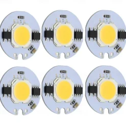 9W Round COB Led Chip Smart IC AC 220V for DIY Ceiling Light Downlight Spotlight Warm/Cold White (6 Pcs)