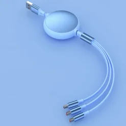 100W Super Fast Charge 3-in-1 Retractable Charging Cable For Apple Android Type-C USB Charge Car Multifunctional Mobile Phone Electronic Accessories