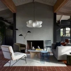 Wabi Sabi Ceiling Lamp Silk Hanging Lamp Ceiling Light for Living Pendant Lights Home Decorations Lustre Room 85-265V