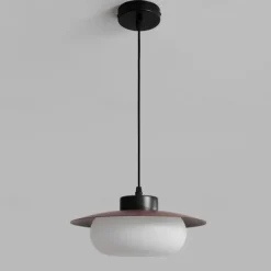 Wabi Sabi Retro Wood Lighting Fixture Milk White Glass Shade Japanese Style Walnut Wood Decor Hanging Ceiling Lamp 28cm 110-240V