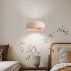 Wabi-Sabi Bedside Chandelier Cave Stone Restaurant Bar Vintage Creative Lamps Vestibule LED Pendant Light 20cm 110-240V